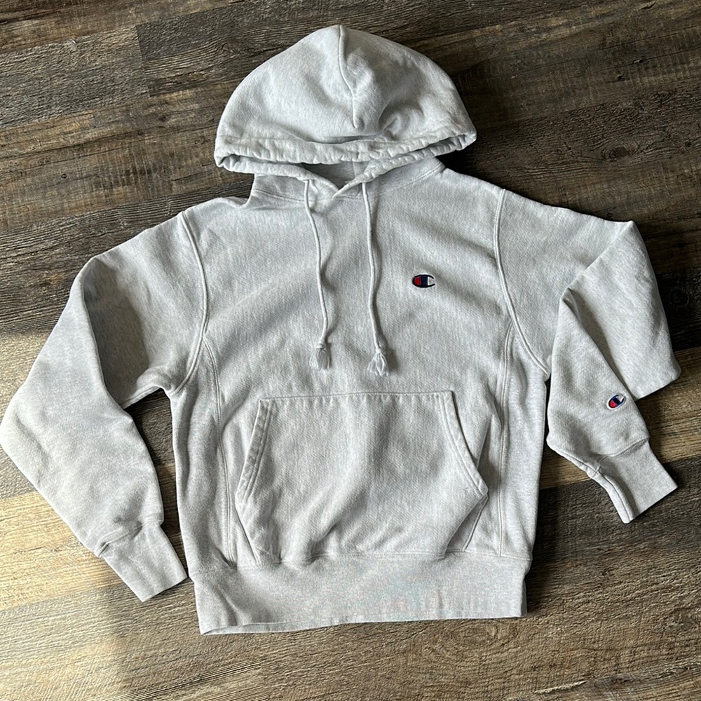 Champion Gray Sweatshirt Hoodie Classic Design